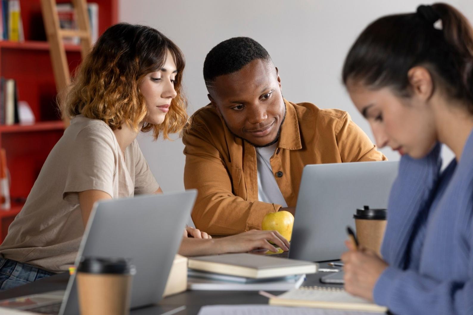 Finance team working collaboratively on budget planning